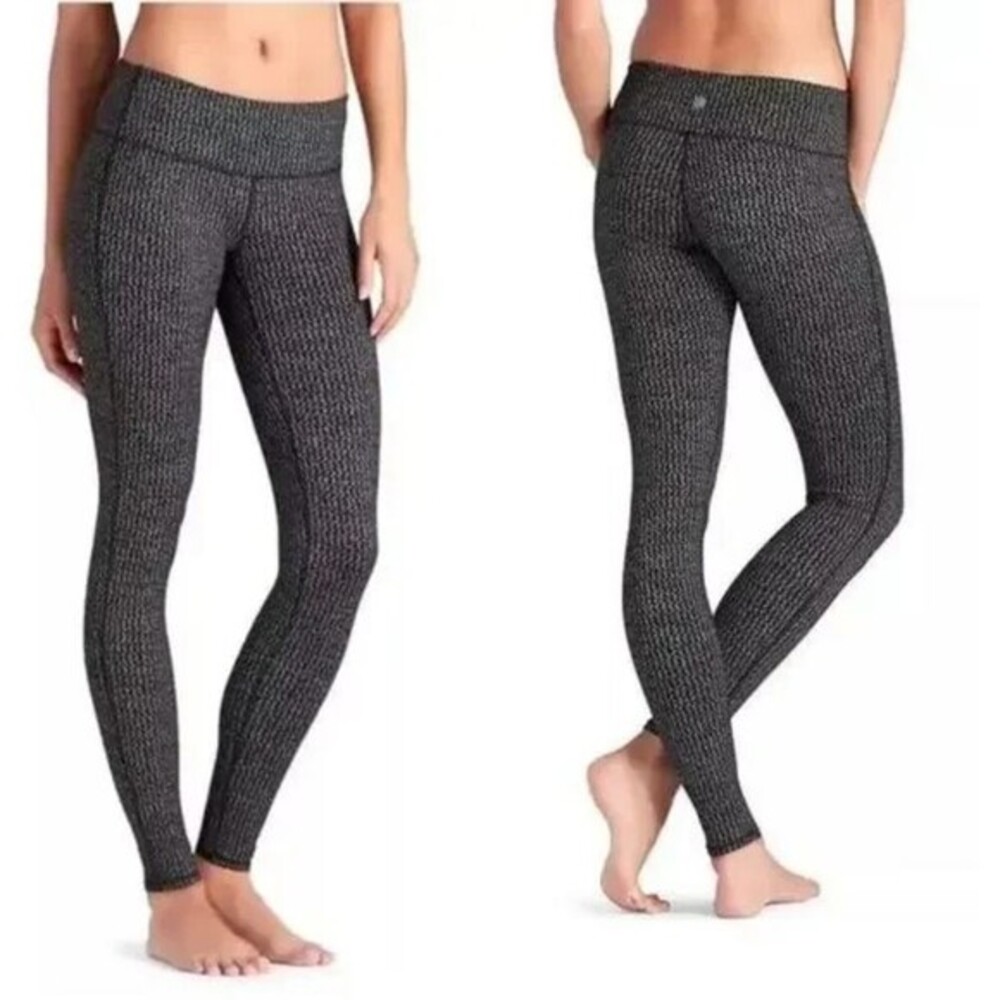 Athleta Yoga Leggings Womens S Black‎ Heartbeat Chaturanga Athletic Stretchy Gym